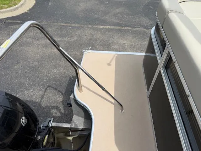 Slide: The Image of Pontoon boat deck with railing, Lowe SS250, 2012 model. - 8