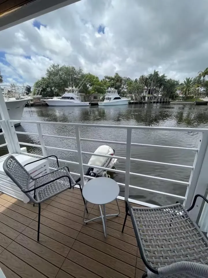 Slide: The Image of Cozy balcony view of marina with boats, featuring Modern Struktures MS 360, 2023. - 20
