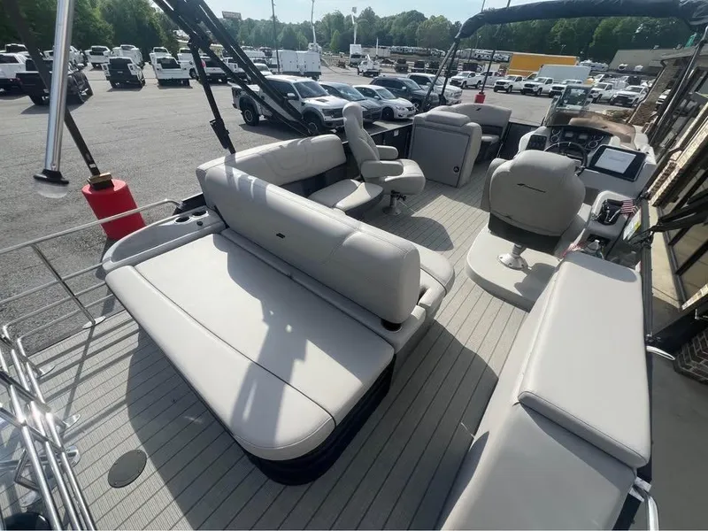 Slide: The Image of 2023 Starcraft SLS 3 Q DH boat interior with spacious seating and modern design. - 3