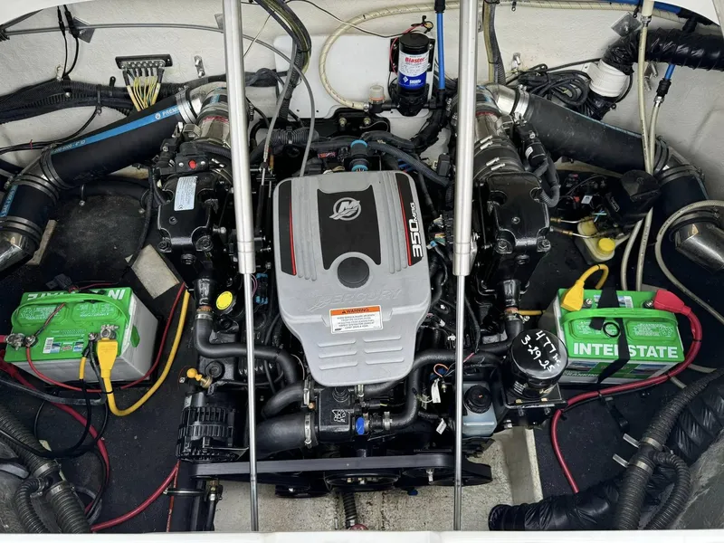 Slide: The Image of Engine compartment of a 2008 Crownline Bowrider 240 LS with dual batteries. - 20