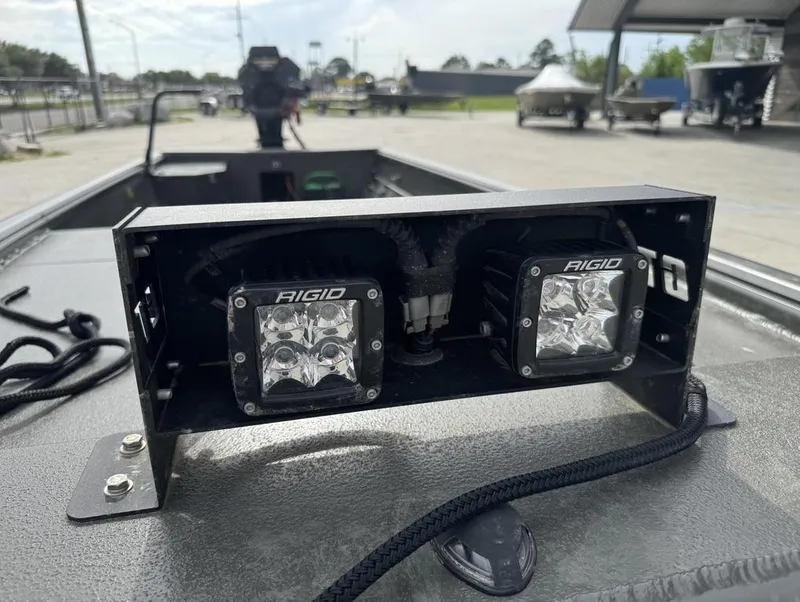 Slide: The Image of 2025 Gator Tail 1748 boat with Rigid LED lights on deck. - 11