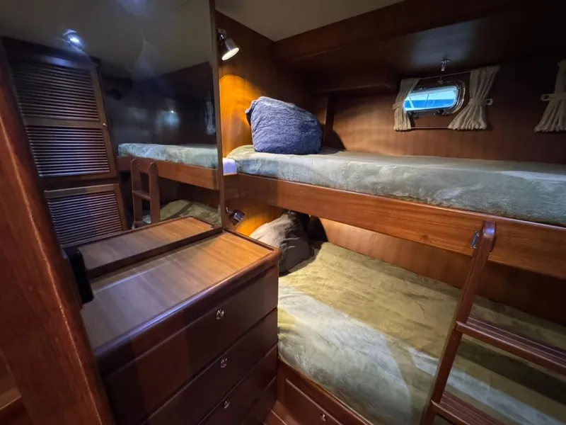Slide: The Image of Cozy cabin with bunk beds in 2010 North Pacific 43 Pilothouse yacht. - 18