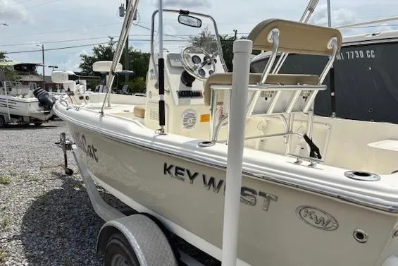 Slide: The Image of 2020 Key West 1720 Sportsman boat on trailer, side view, outdoors. - 3