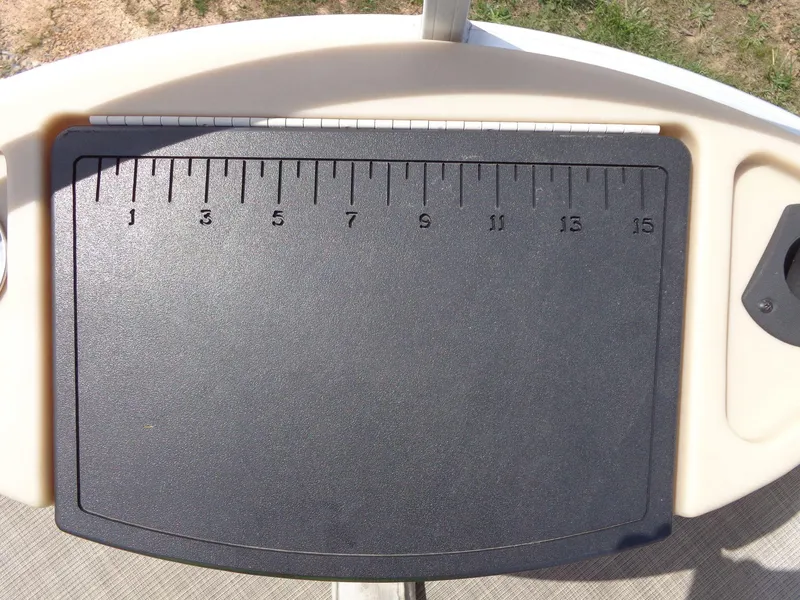 Slide: The Image of Measuring board on 2019 Sun Tracker Fishin' Barge 22 DLX, ideal for fishing activities. - 15