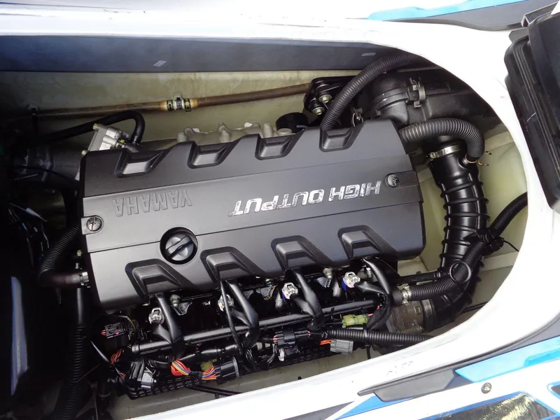 Slide: The Image of 2019 Yamaha FX Cruiser HO engine compartment showcasing high output engine components. - 21