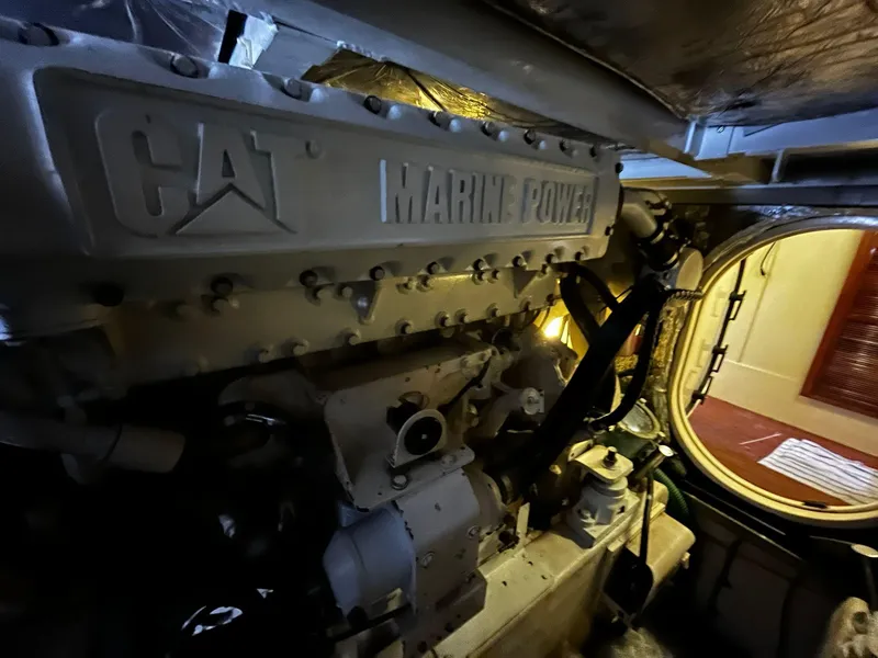 Slide: The Image of Engine room of 2001 Fairline Squadron 55 yacht with CAT Marine Power engine. - 42
