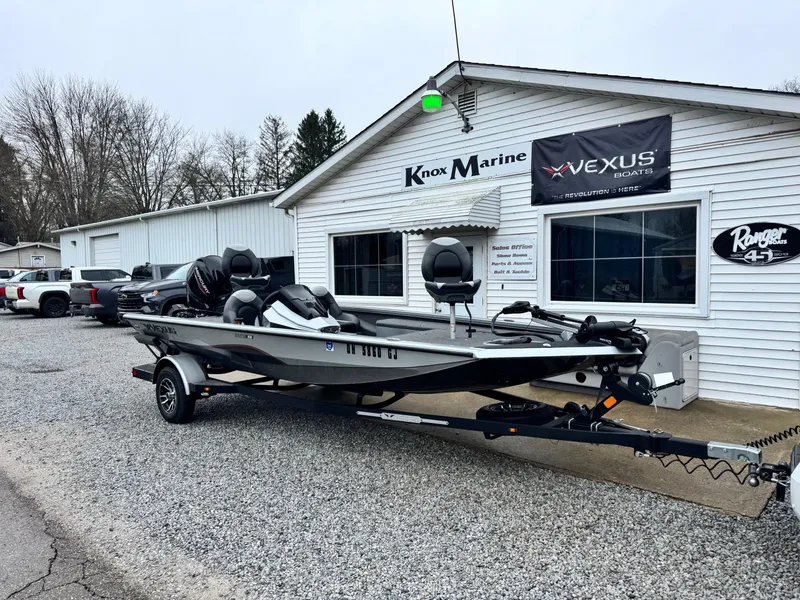 Slide: The Image of 2022 Vexus AVX181 boat on trailer outside Knox Marine dealership. - 2