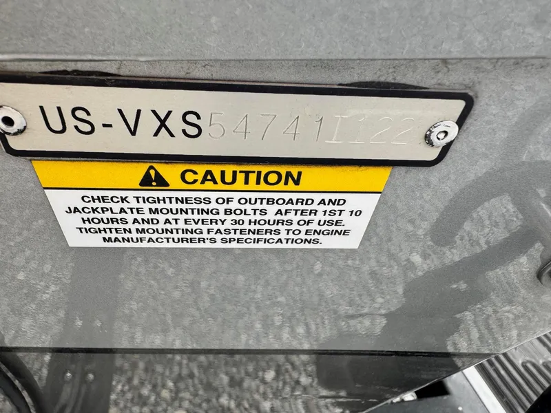 Slide: The Image of 2022 Vexus AVX181 caution label with serial number and maintenance instructions. - 4