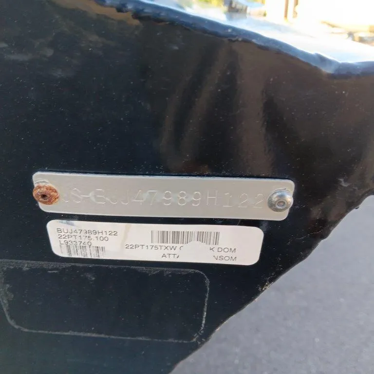 Slide: The Image of 2022 Tracker Pro Team 175 TXW boat identification plate with serial numbers. - 12