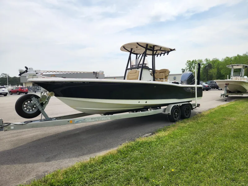 Slide: The Image of 2017 Sea Hunt BX 25 BR boat on trailer, parked outdoors. - 6