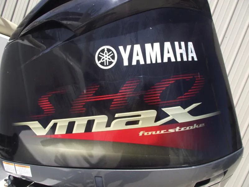 Slide: The Image of Yamaha SHO VMAX four-stroke engine on 2016 Sportsman Open 232 Center Console boat. - 5
