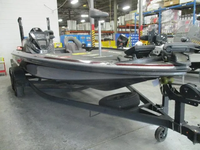 Slide: The Image of 2023 Nitro Z20 boat in warehouse, featuring sleek design and advanced equipment. - 14