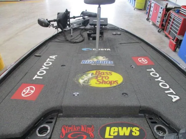 Slide: The Image of 2023 Nitro Z20 boat deck with sponsor logos including Toyota and Bass Pro Shops. - 3
