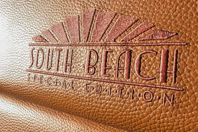 Slide: The Image of Embossed leather with "South Beach Special Edition" design on 2021 Cruisers Yachts 42 GLS OB. - 41