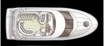 Slide: The Image of Top view of 2007 Meridian 341 Sedan yacht layout, showcasing interior design. - 12