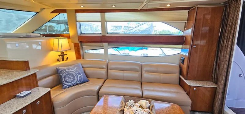 Slide: The Image of Luxurious interior of 2007 Meridian 341 Sedan yacht with leather seating and elegant decor. - 3