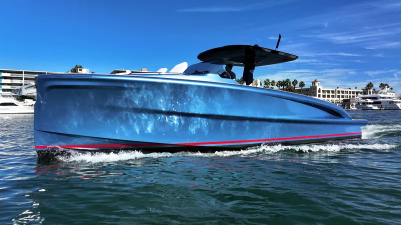 Slide: The Image of 2023 Solaris Power 40 Open yacht cruising on a sunny day. - 1