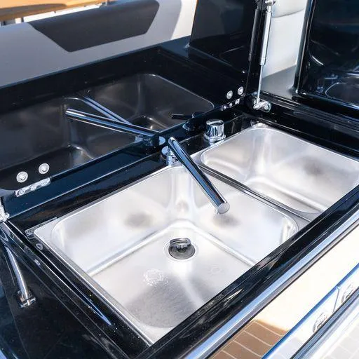Slide: The Image of Stainless steel sink on Solaris Power 40 Open yacht, 2023 model. - 22