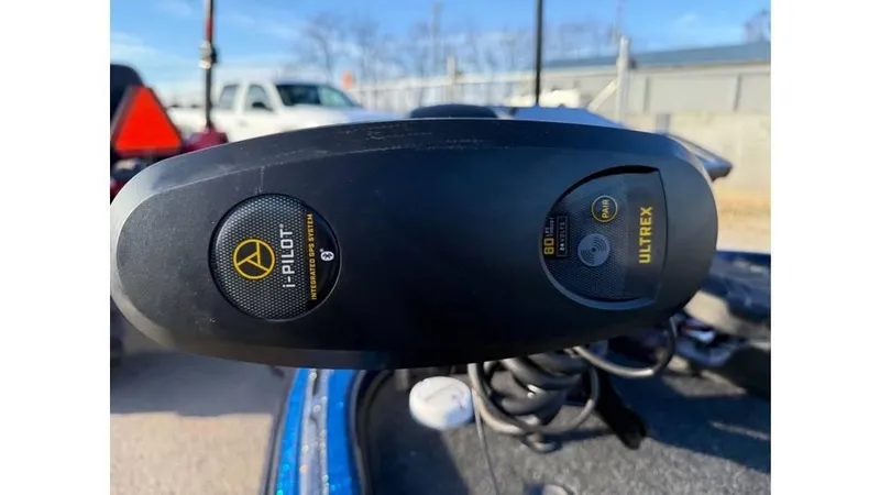 Slide: The Image of Trolling motor control panel on a 2014 Nitro Z-8 boat, featuring i-Pilot and Ultrex systems. - 6