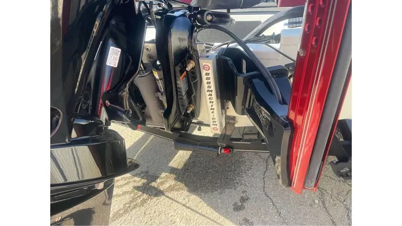 Slide: The Image of 2018 Ranger RT198P boat engine and propeller detail. - 9