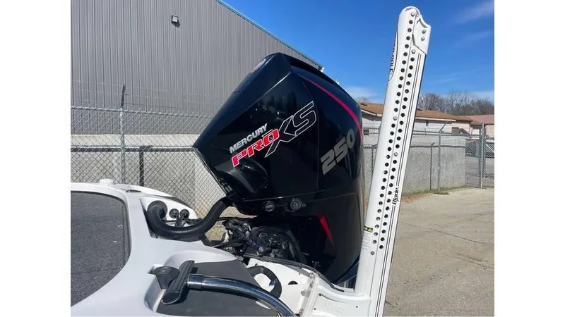 Slide: The Image of 2020 Nitro Z21 boat with Mercury Pro XS 250 outboard motor. - 2
