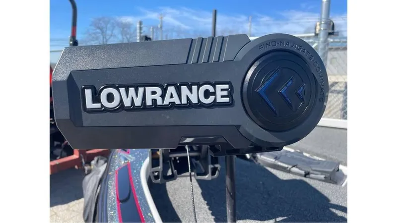 Slide: The Image of Lowrance device on a 2020 Nitro Z21 boat, outdoor setting. - 6