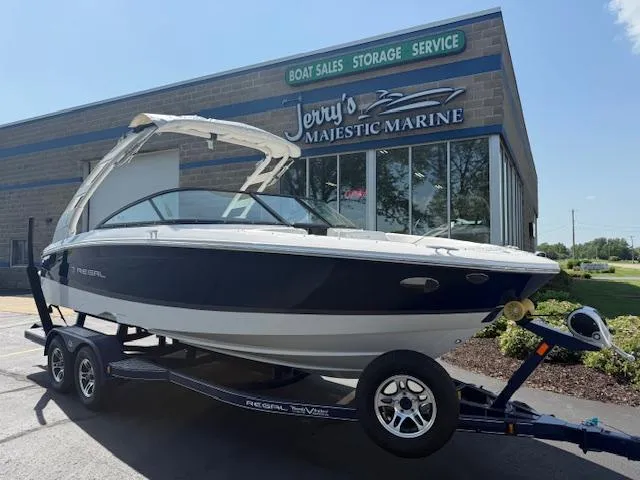 The Image of 2025 Regal LS2 boat on trailer at Jerry's Majestic Marine dealership. - 0
