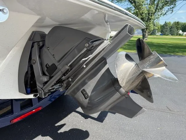 Slide: The Image of 2025 Regal LS2 boat propeller and outdrive on a sunny day. - 34