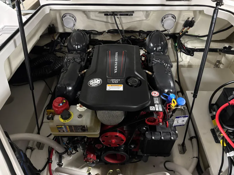 Slide: The Image of 2023 Cobalt R4 Surf engine compartment with Volvo Penta V8 engine. - 1