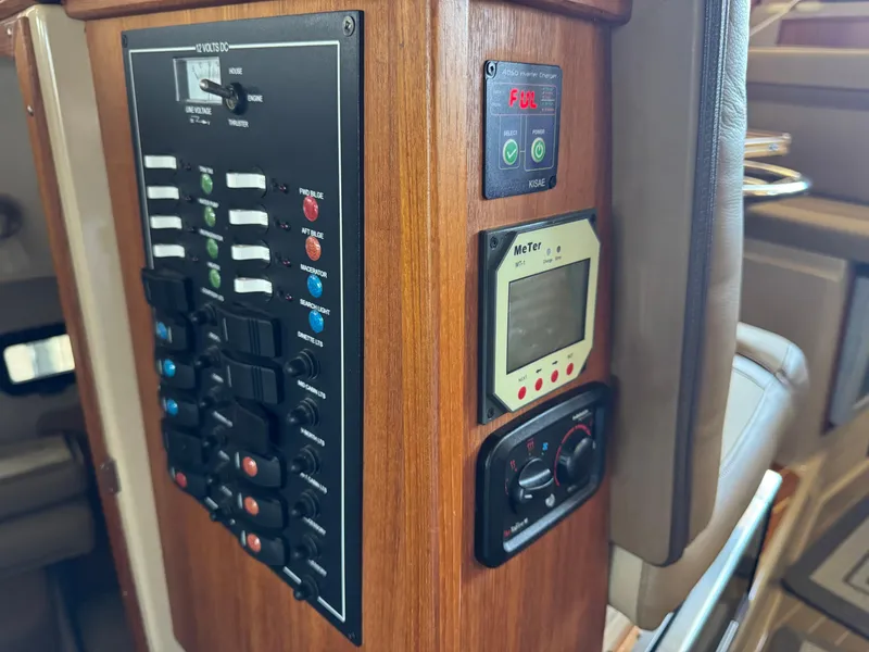 Slide: The Image of Control panel of a 2020 Ranger Tugs R-31 S boat interior. - 36