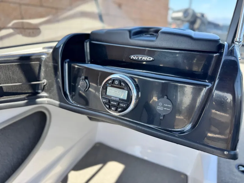 Slide: The Image of 2021 Nitro Z19 Sport dashboard with control panel and logo. - 23