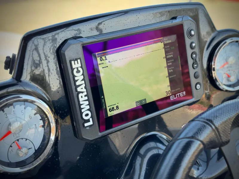 Slide: The Image of Dashboard of 2021 Nitro Z19 Sport with Lowrance Elite fishfinder display. - 28