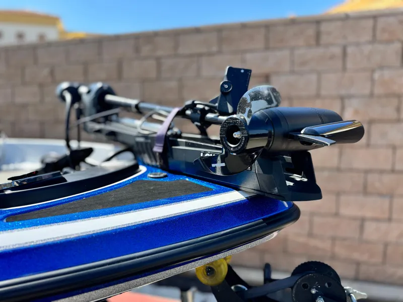 Slide: The Image of 2021 Nitro Z19 Sport boat with mounted equipment, close-up view. - 3