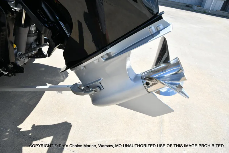 Slide: The Image of 2024 Nitro Z21 XL Pro boat propeller and motor detail. - 24