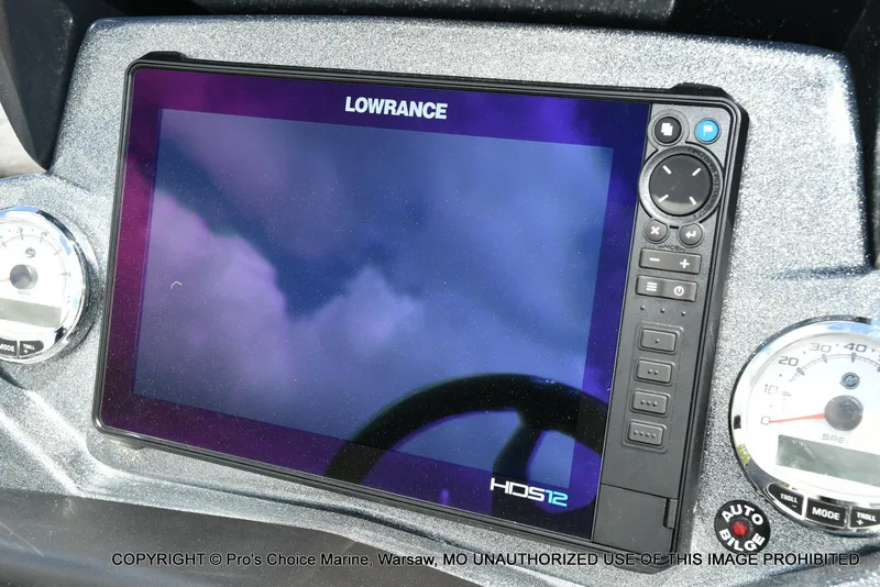 Slide: The Image of Dashboard of 2024 Nitro Z21 XL Pro with Lowrance HDS12 display and gauges. - 40