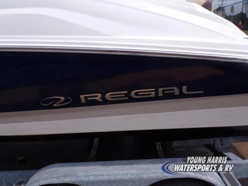 Slide: The Image of 2017 Regal 2000 ES boat side view with logo, displayed at Young Harris Watersports & RV. - 18