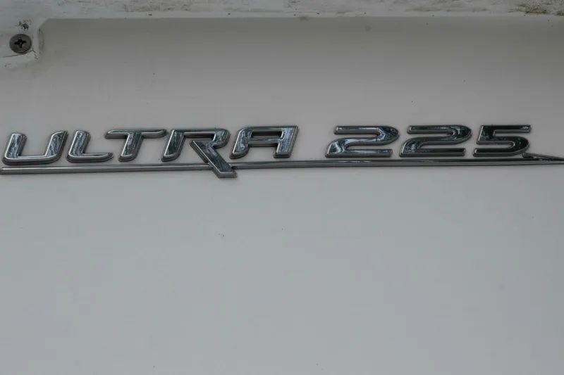 Slide: The Image of 2017 Sea Hunt Ultra 225 logo on boat exterior. - 27