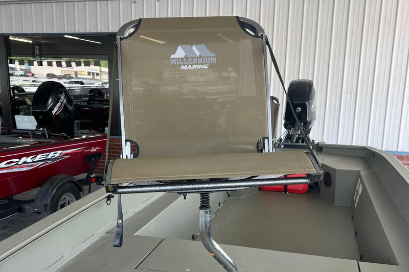 Slide: The Image of 2025 Tracker Grizzly 1650 T Prairie Wings Edition boat with Millennium Marine seat. - 11