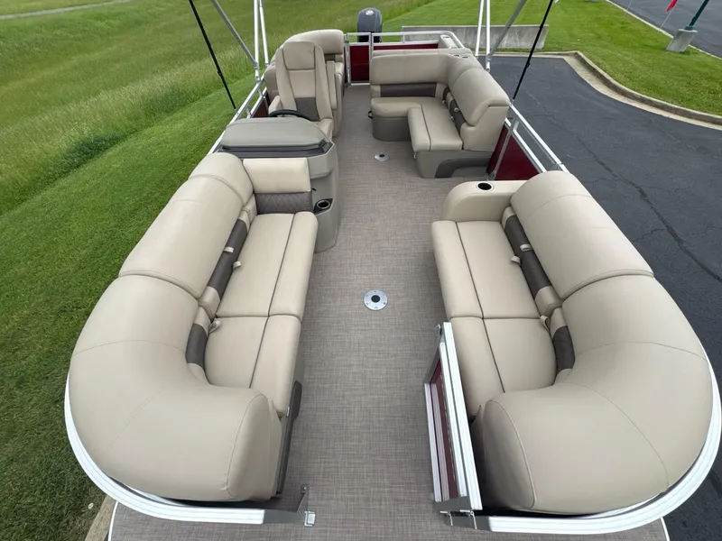 Slide: The Image of 2025 Sun Tracker Party Barge 22 RF DLX with spacious seating and modern design. - 3