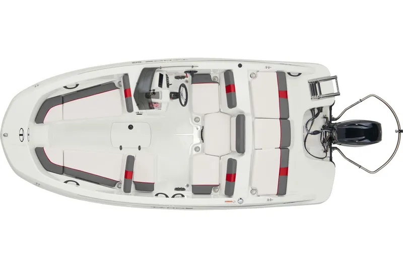 The Image of 2025 Tahoe T16 boat in red and white at Utah Marine Store. - 2