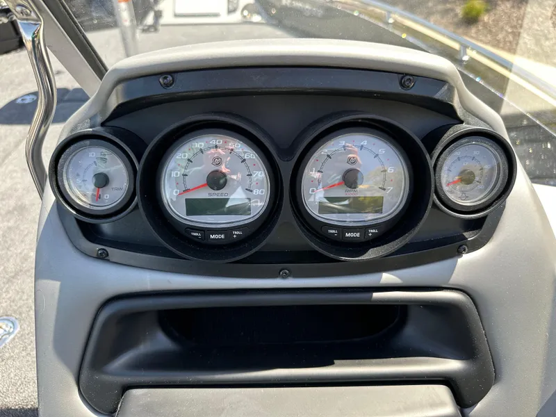 Slide: The Image of Dashboard of 2025 Ranger 620FS Cup Equipped boat with speedometer and gauges. - 14