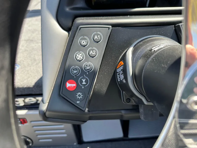 Slide: The Image of Control panel of 2025 Ranger 620FS Cup Equipped boat with various buttons and indicators. - 15