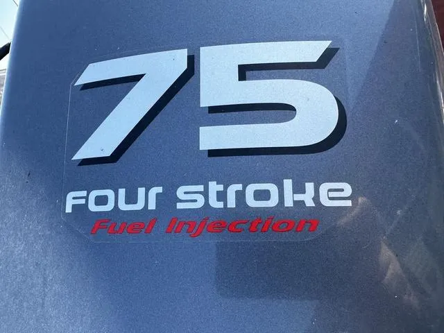 Slide: The Image of 75 four stroke fuel injection engine label on 2012 Godfrey Sweetwater. - 8