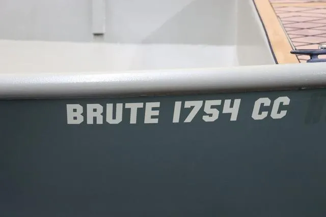 Slide: The Image of 2023 XTREME BOATS Brute 1754 CC model name on boat hull. - 8