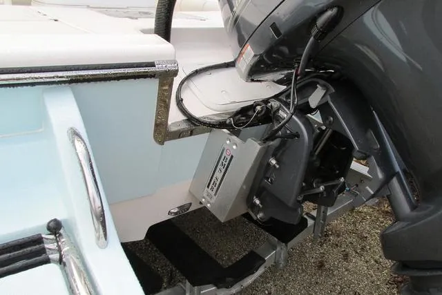 Slide: The Image of 2023 Sea Born FX22 boat engine and transom detail. - 8