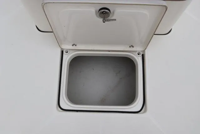 Slide: The Image of 2023 Sea Born LX26 storage compartment with open hatch, showcasing interior space. - 22