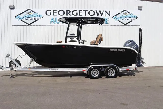 Slide: The Image of 2023 Sea Pro 219 Deep V Series boat on trailer at Georgetown Auto Sales. - 2