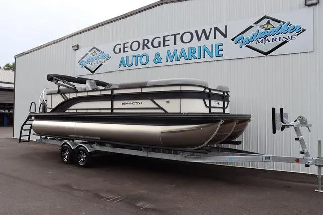 Slide: The Image of 2024 Bennington 22 SSR-SPS pontoon boat on trailer at Georgetown Auto & Marine. - 9