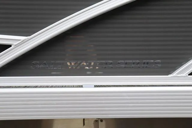 Slide: The Image of 2024 Bennington 22 SVL Saltwater Series boat detail with sleek design elements. - 7