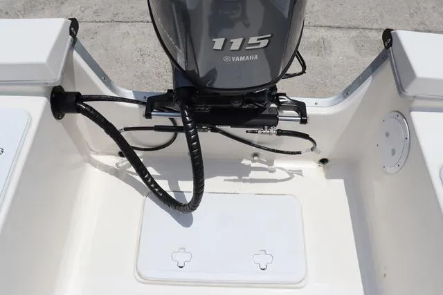 Slide: The Image of 2023 May-Craft 1900 CC boat with Yamaha 115 engine, rear view. - 17